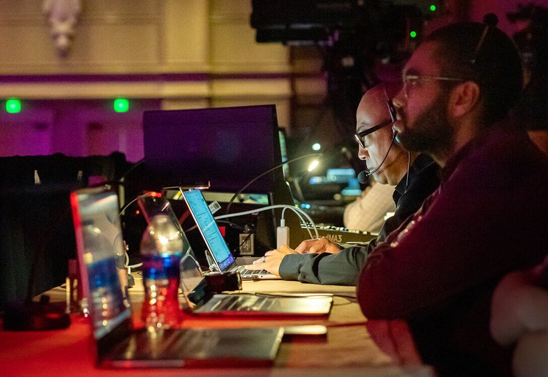 Producers working at an event